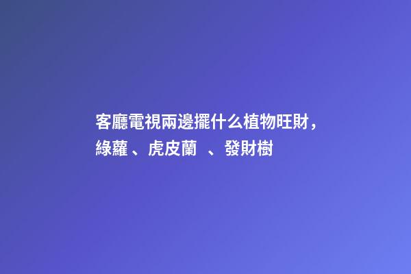 客廳電視兩邊擺什么植物旺財，綠蘿、虎皮蘭、發財樹